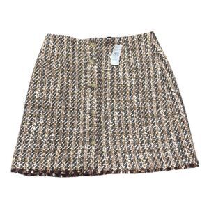 Ann Taylor Brown Tweed A-Line Skirt